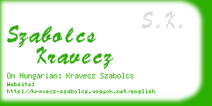 szabolcs kravecz business card
